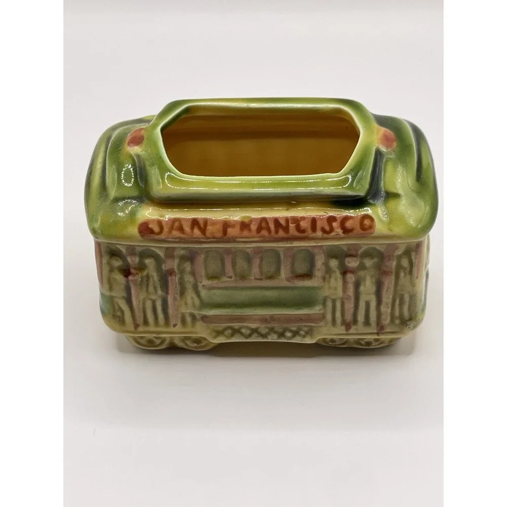 Toothpick Holder San Francisco Trolley CarMulti Color Vtg SNCO Imports‎ Japan 2